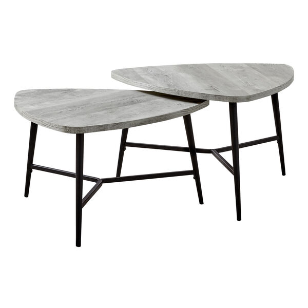 Gray and Black Nesting Table, Set of 2, image 1