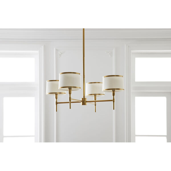 Luciano Antique Brass Four-Light Chandelier, image 2