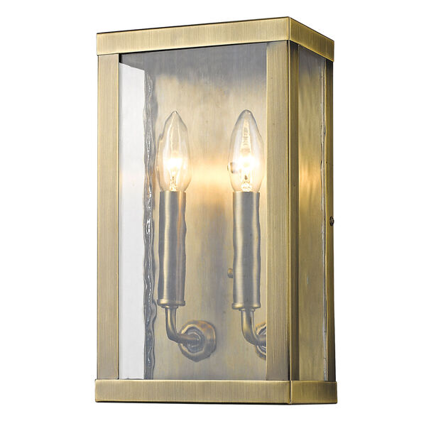Charleston Antique Brass 7-Inch Two-Light Outdoor Wall Mount, image 2