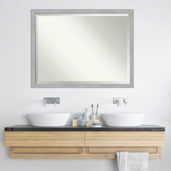 Vista Brushed Nickel 43W X 33H-Inch Bathroom Vanity Wall Mirror, image 6