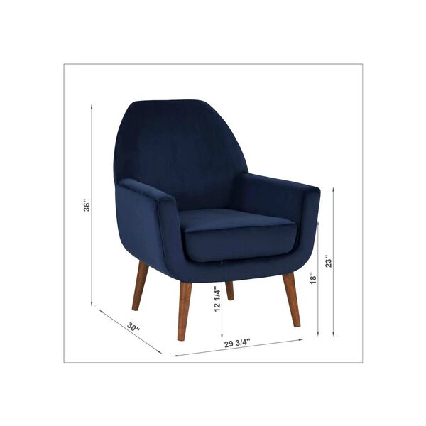 Accera Navy Blue Velvet Arm Chair, image 3