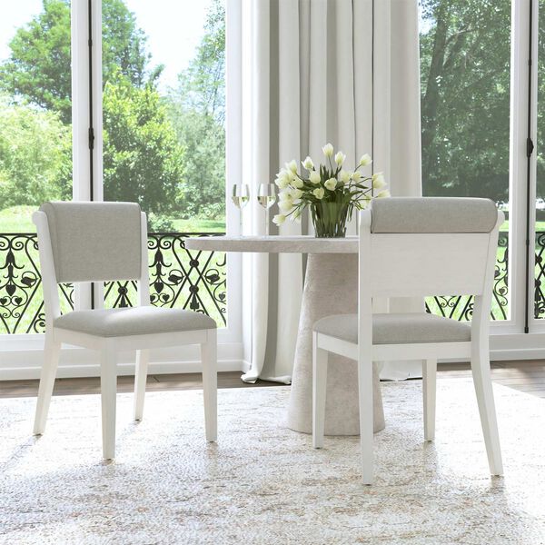 Clarion Sea White Wood and Upholstered Dining Chairs, Set of Two, image 2