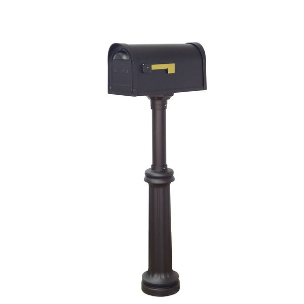 Classic Curbside Two Door Mailbox and Bradford Mailbox Post in Black, image 1