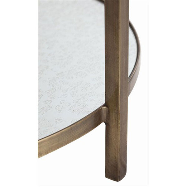 Percy Antique Brass and Mirror End Table, image 2