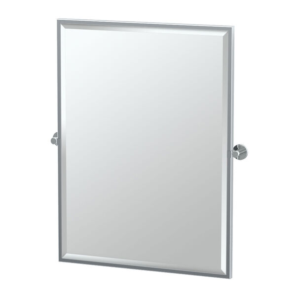 Channel Chrome Framed Large Rectangle Mirror, image 1