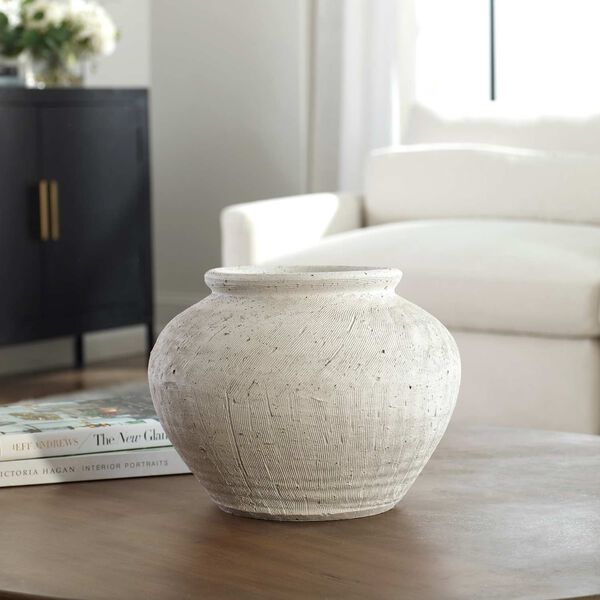 Floreana White Round Vase, image 4