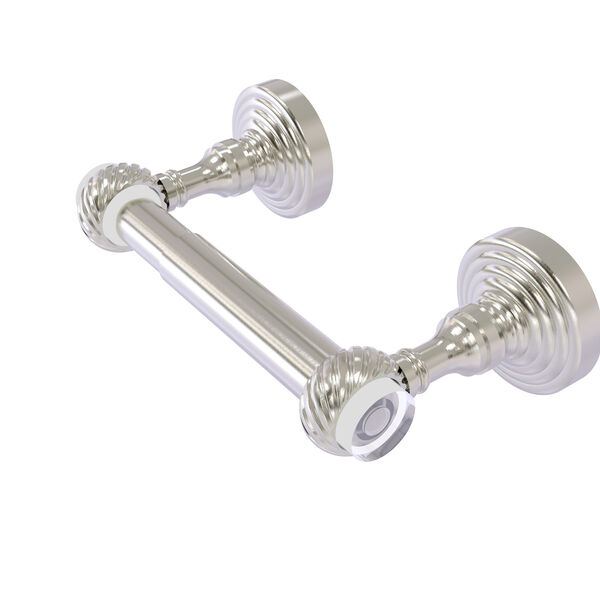 Pacific Grove Satin Nickel Two-Inch Two Post Toilet Paper Holder with Twisted Accents, image 1