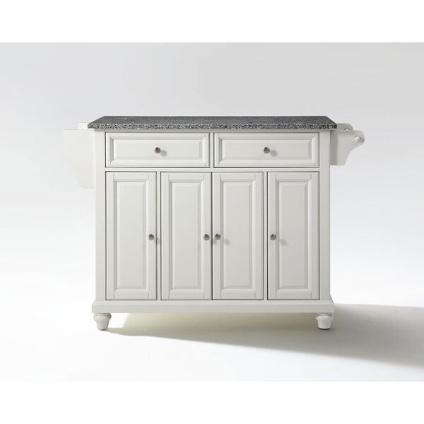 Selby Solid Granite Top Kitchen Island in White Finish, image 1