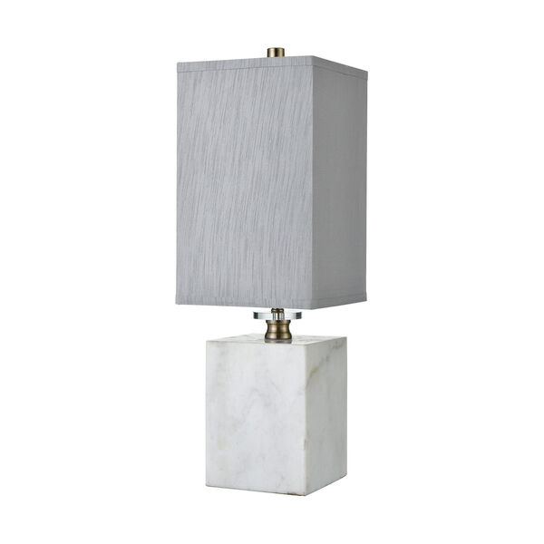 Stand White Marble and Clear Crystal One-Light Table Lamp, image 2