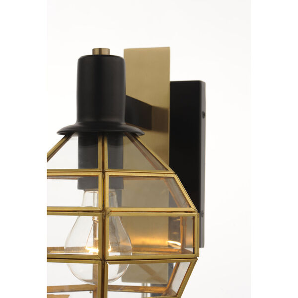 Heirloom Black and Burnished Brass One-Light Outdoor Wall Mount, image 4