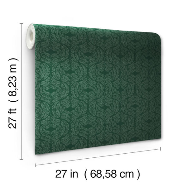 Handpainted  Dark green Fern Tile Wallpaper, image 4