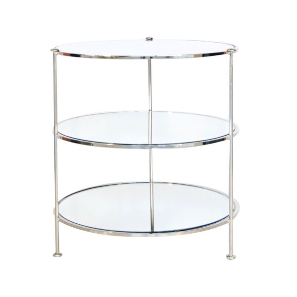 Polished Nickel Three-Tier End Table, image 1