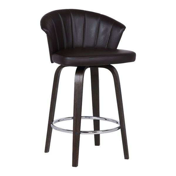 Ashley Brown and Chrome 26-Inch Counter Stool, image 1
