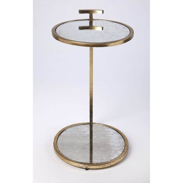 Ciro Side Table in Gold Metal &amp; Mirror, image 4
