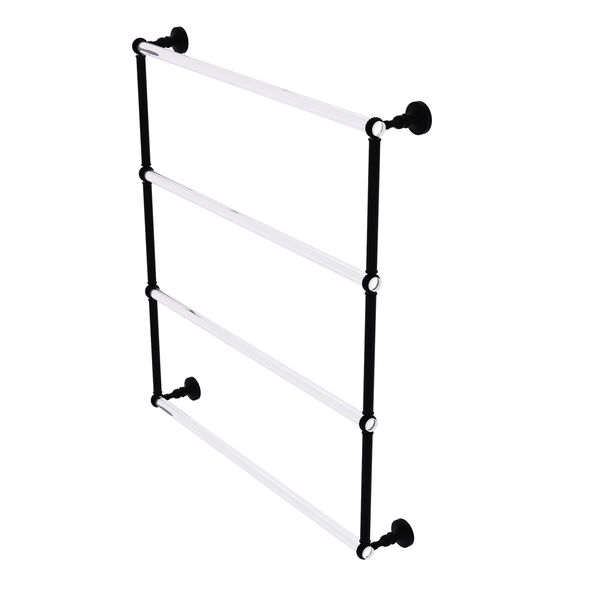 Pacific Grove Matte Black 4 Tier 30-Inch Ladder Towel Bar with Twisted Accent, image 1