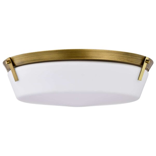 Rowen Natural Brass Four-Light Flush Mount with Etched White Glass, image 5