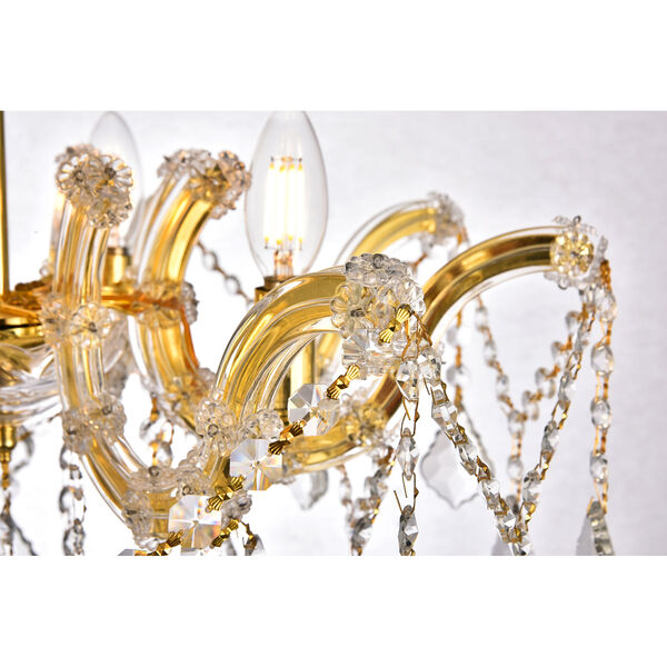 Maria Theresa Gold 18-Inch Four-Light Flush Mount with Clear Elegant Cut Crystal, image 3
