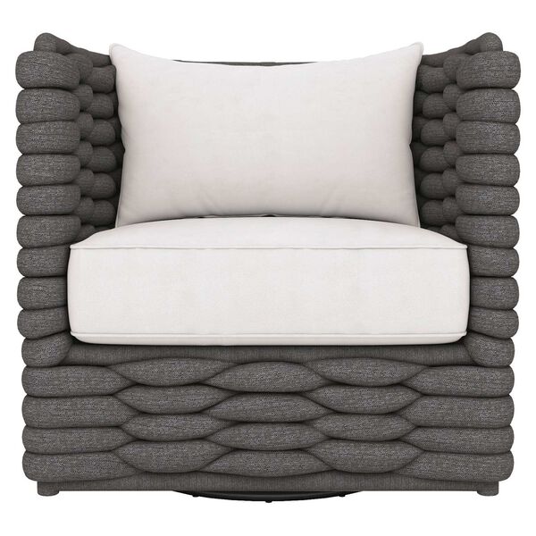 Wailea Cadet Gray and White Outdoor Swivel Chair, image 3