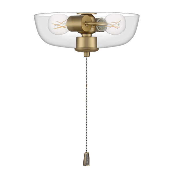 Satin Brass Two-Light Fan Light Kit, image 1