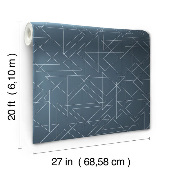 Triangulation Navy Peel and Stick Wallpaper, image 2