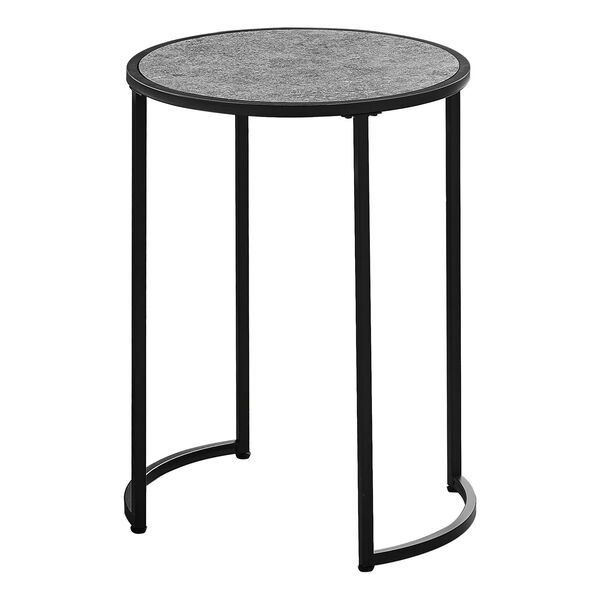 Gray and Black Round End Table, image 1