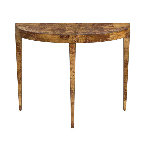 Ingrid Traditional Burl Console Table, image 1
