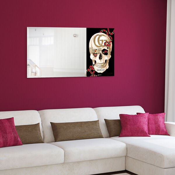GG Skull Black 24 x 48-Inch Rectangle Beveled Wall Mirror, image 6