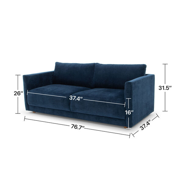 Signature Navy Blue 76-Inch Sofa with Back Cushions, image 5