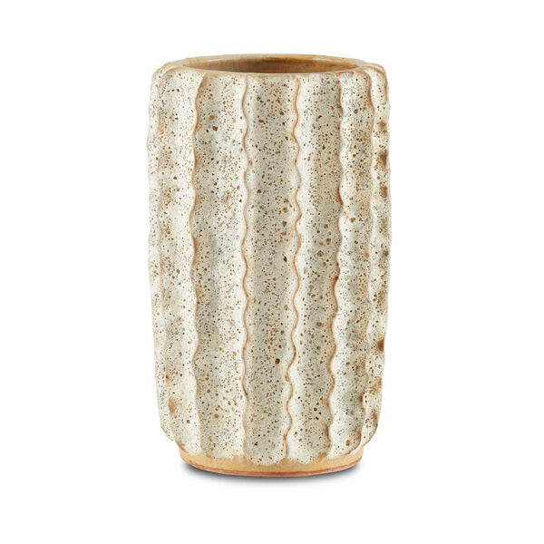 Sunken Moss White 14-Inch Ceramic Medium Vase, image 1