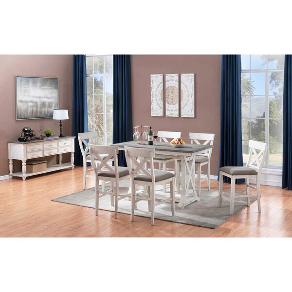 Bar Harbor Cream and Natural Counter Height Dining Table, image 5