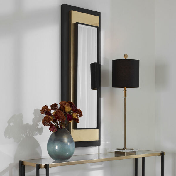Roston Matte Black and Metallic Gold Wall Mirror, image 1