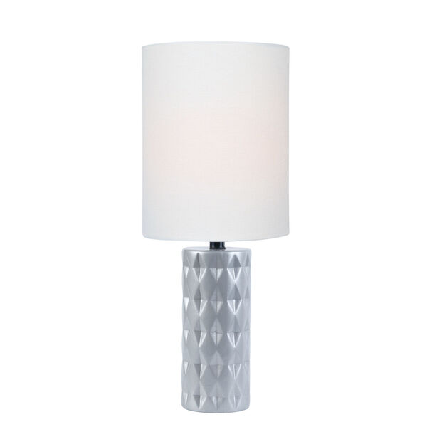 Delta Silver White Linen One-Light Table Lamp, image 1