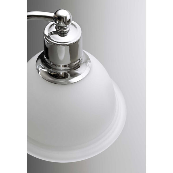 Madison Polished Chrome One-Light Bath Fixture with Etched Glass Bell Shaped Shade, image 2