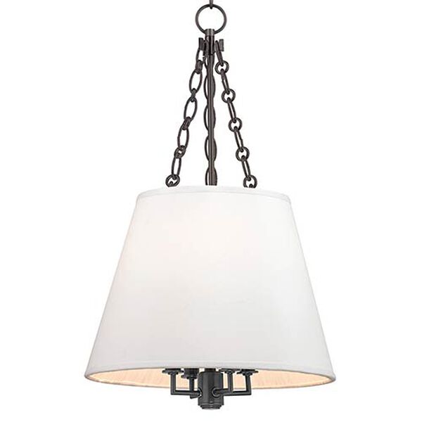 Marlow Old Bronze Four-Light Pendant with White Shade, image 1