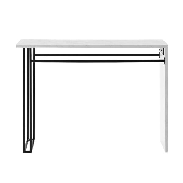 Waterfall Faux White Marble Entry Table, image 2