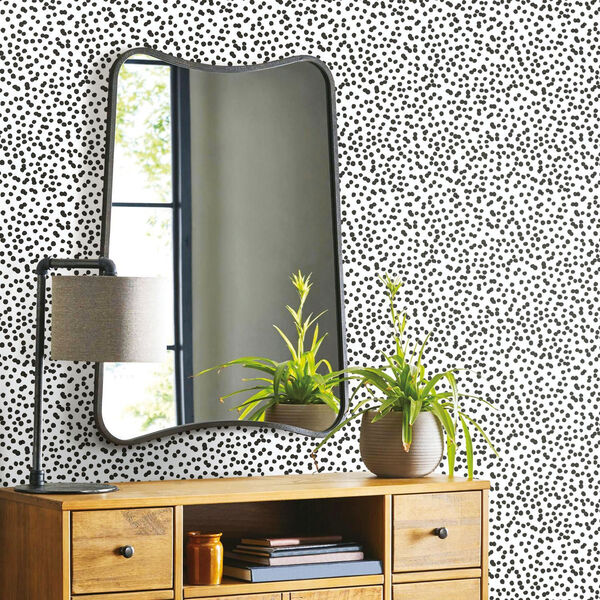 Confetti Black And White Peel And Stick Wallpaper, image 1