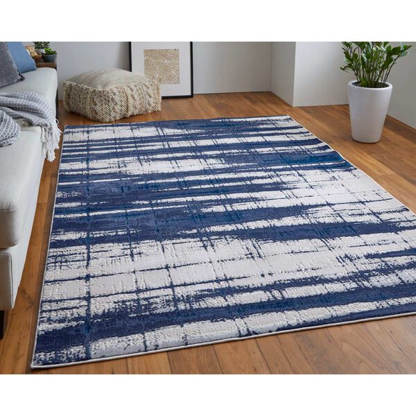 Indio Industrial Abstract Ivory Blue Gray Area Rug, image 4