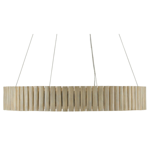 Tetterby Light Taupe and Smokewood Natural Bamboo Six-Light Chandelier, image 2