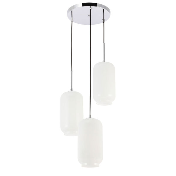 Collier Chrome 16-Inch Three-Light Pendant with Frosted White Glass, image 5
