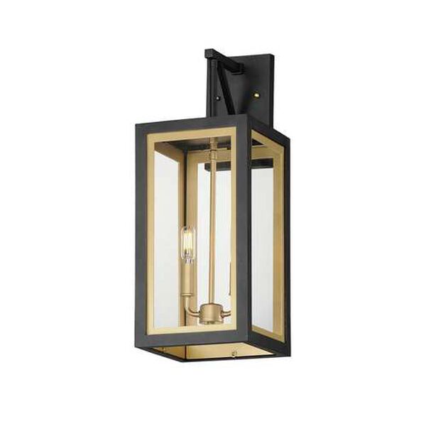 Neoclass Black Gold Two-Light Outdoor Wall Sconce, image 1
