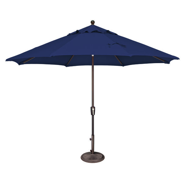 Catalina 11 Foot Octagon Market Umbrella in Navy Sunbrella and Bronze, image 1