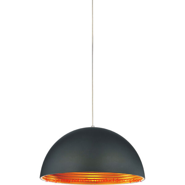 Modest Black One-Light 12-Inch Pendant with Black Shade, image 1