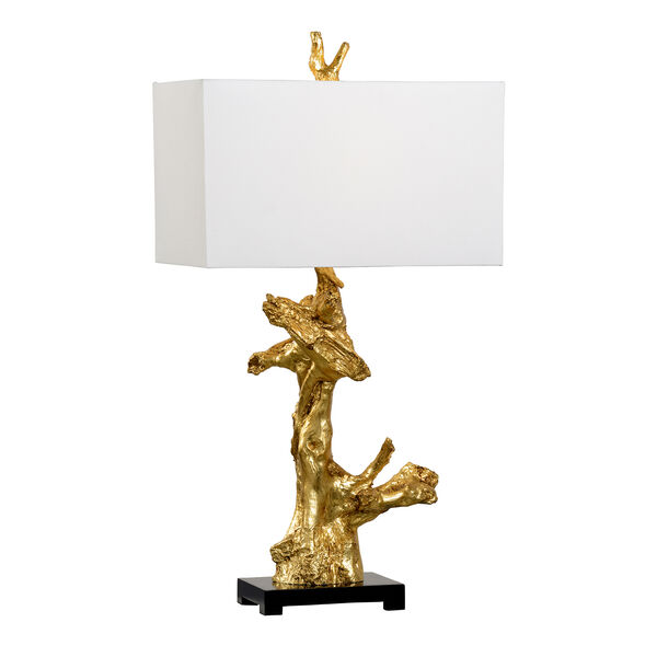 Claire Bell Gold and Black One-Light Branch Lamp, image 1