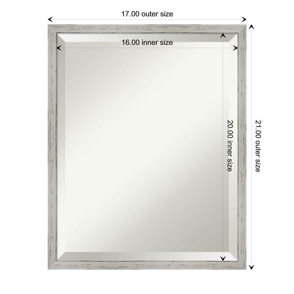 Shiplap White 17W X 21H-Inch Decorative Wall Mirror, image 6