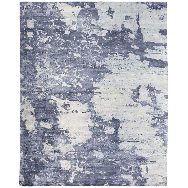 Emory Industrial Abstract Blue Gray Ivory Area Rug, image 1