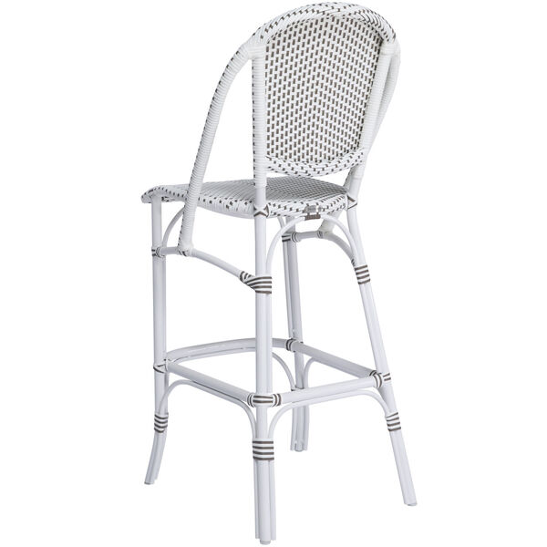 Sofie White and White with Cappuccino Dots Outdoor Bar Stool, image 2