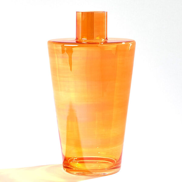 Luster Orange 9-Inch Shoulder Vase, image 1