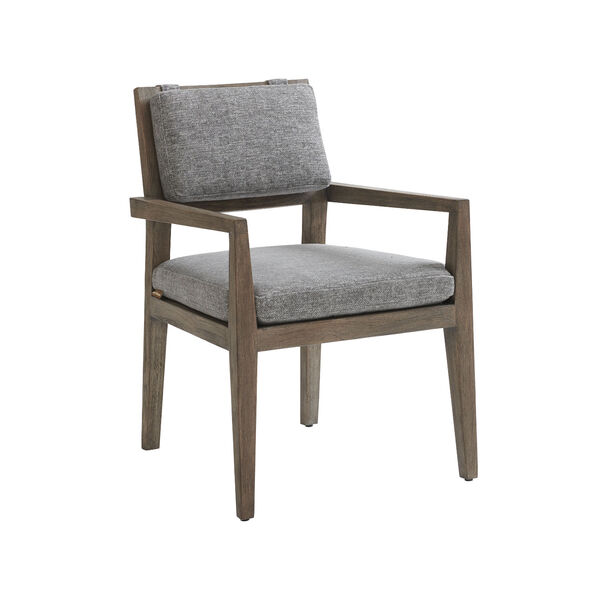 La Jolla Taupe and Gray upholstered Arm Dining Chair, image 1