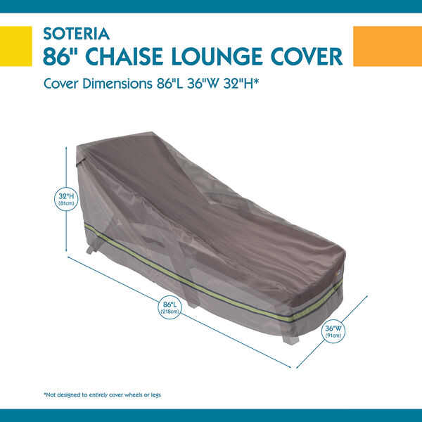 Soteria Grey RainProof 86 In. Patio Chaise Lounge Cover, image 3