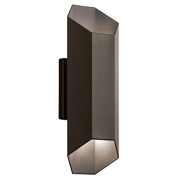 Estella Textured Architectural Bronze Two-Light LED Outdoor Wall Sconce, image 1